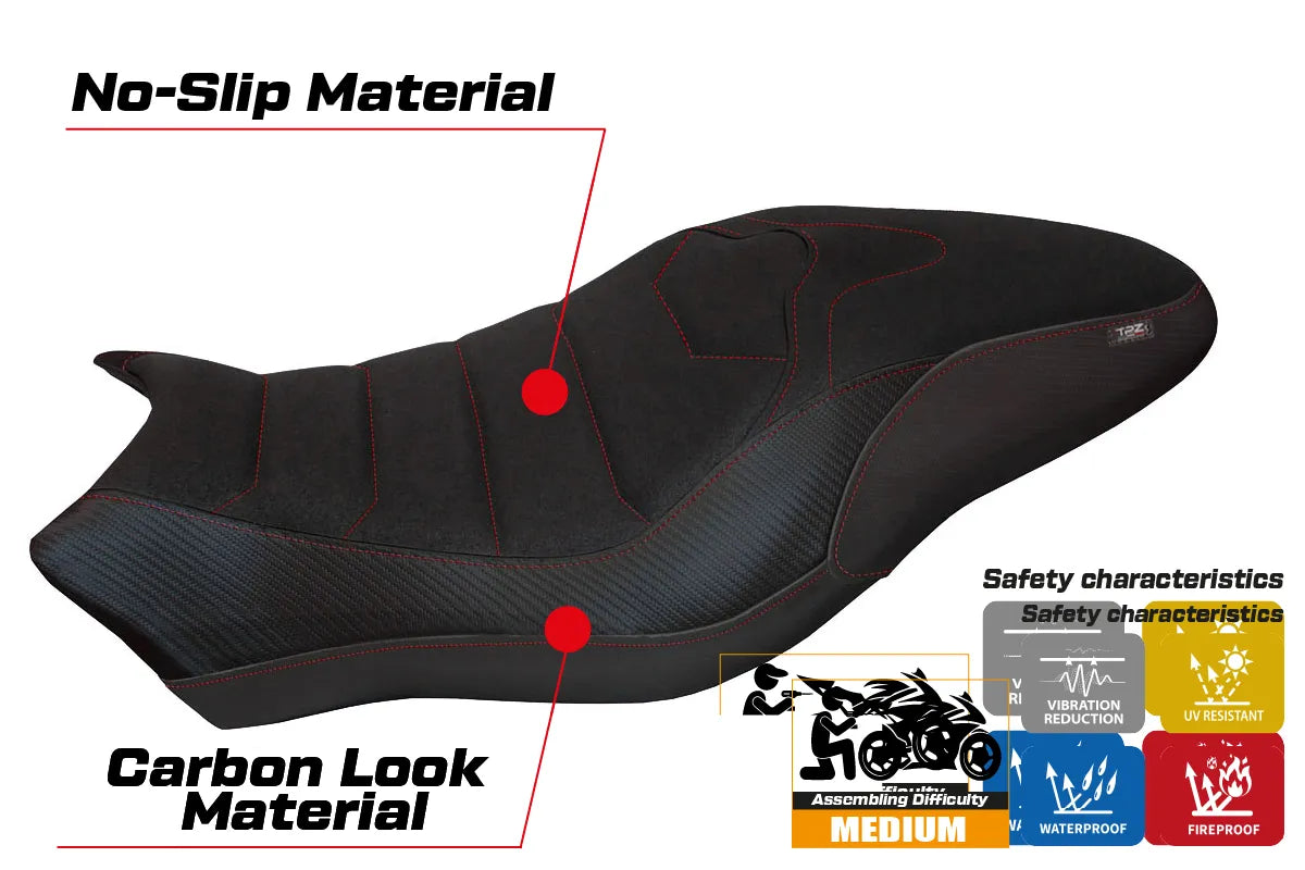 Yhteensopiva istuinpäällinen - Ducati Monster 797 2017-2020 - mod Piombino 2 Ultragrip