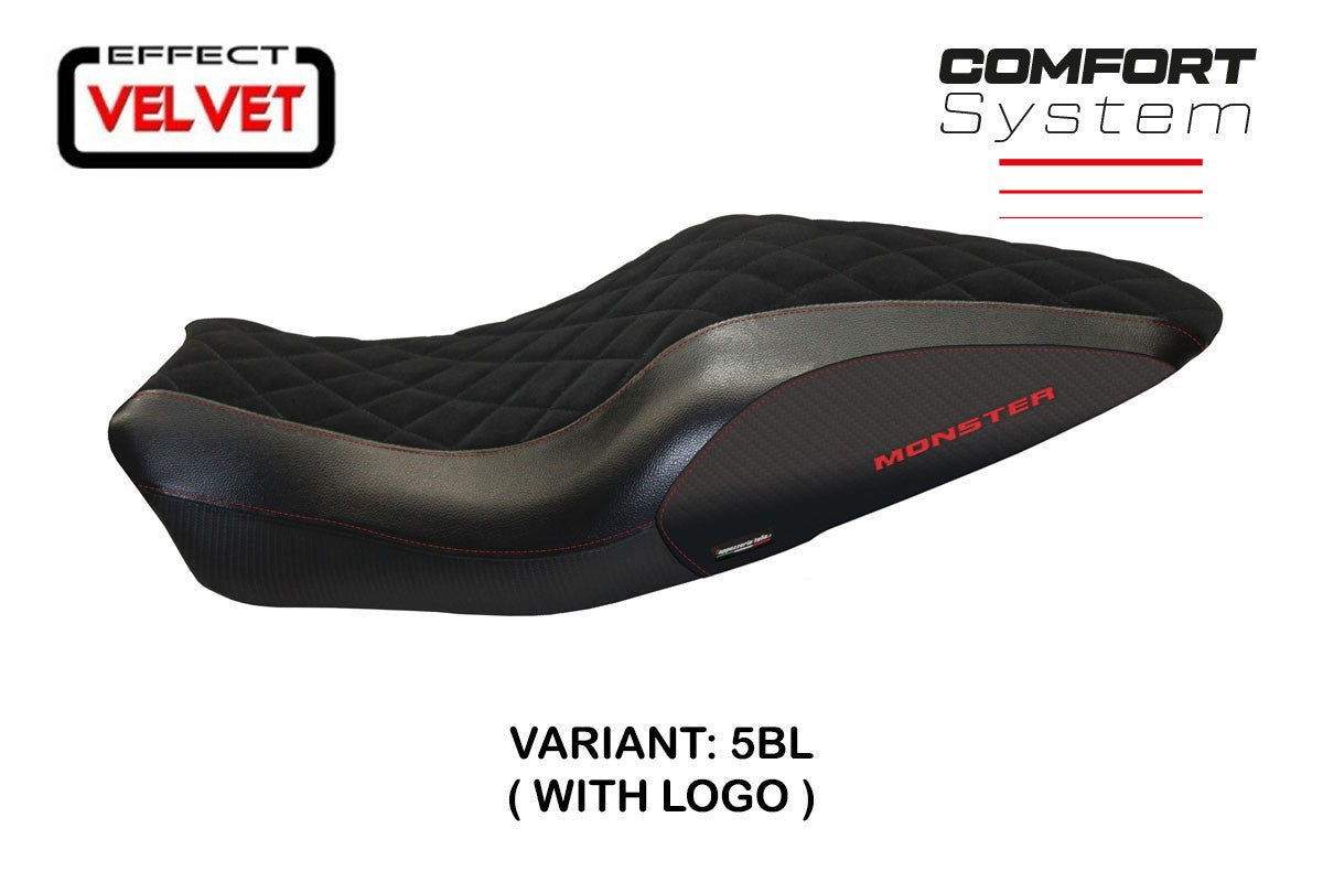 Yhteensopiva istuinpäällinen - Ducati Monster 821 / 1200 2014-2016 - mod Andorra Velvet Comfort System