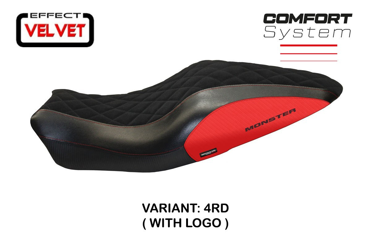 Yhteensopiva istuinpäällinen - Ducati Monster 821 / 1200 2014-2016 - mod Andorra Velvet Comfort System