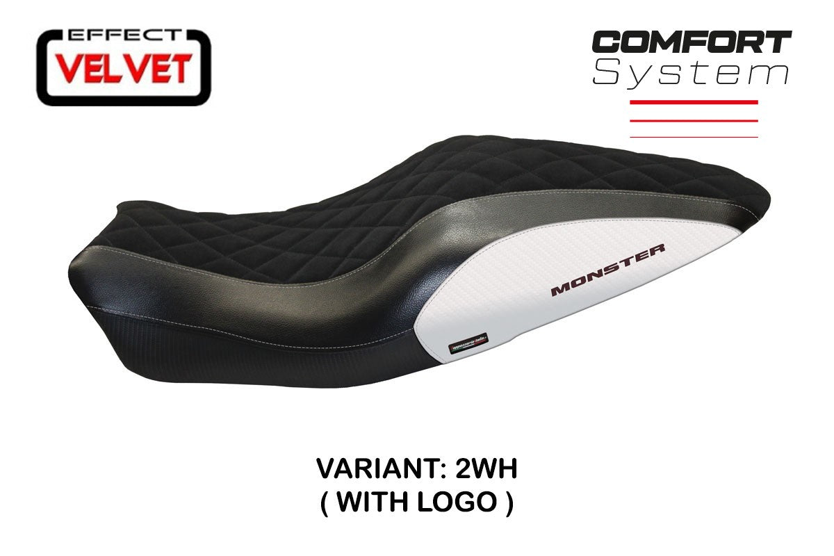 Yhteensopiva istuinpäällinen - Ducati Monster 821 / 1200 2014-2016 - mod Andorra Velvet Comfort System