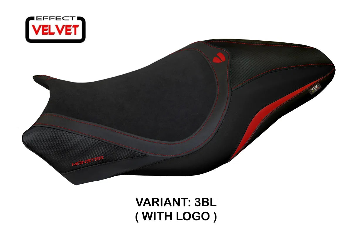 Yhteensopiva istuinpäällinen - Ducati Monster 821 / 1200 2014-2016 - mod Turis Velvet