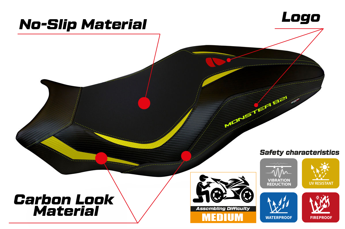 Yhteensopiva istuinpäällinen - Ducati Monster 821 / 1200 2017 - 2020 - mod Lipsia 1