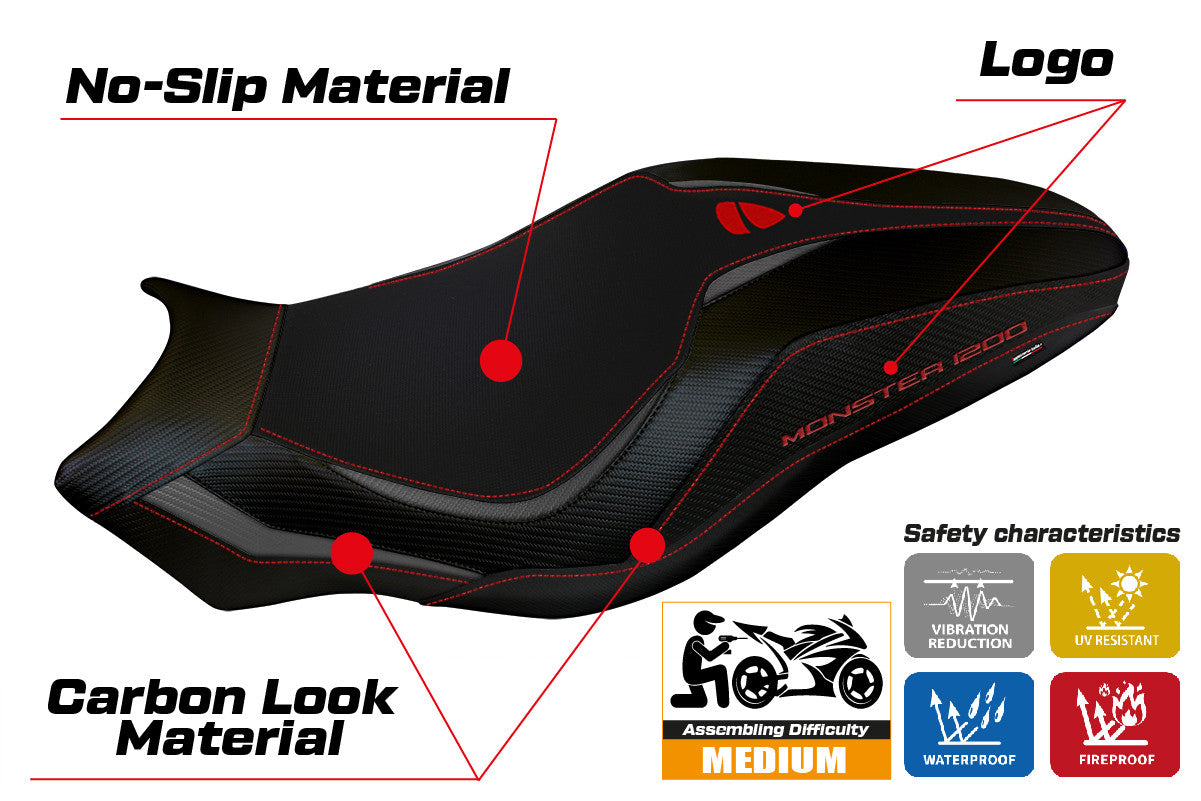 Yhteensopiva istuinpäällinen - Ducati Monster 821 / 1200 2017 - 2020 - mod Lipsia 1