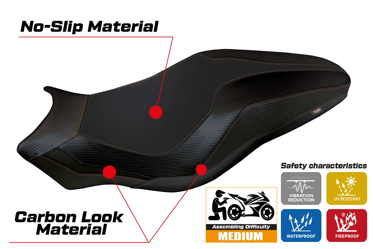 Yhteensopiva istuinpäällinen - Ducati Monster 821 / 1200 2017 - 2020 - mod Lipsia 3