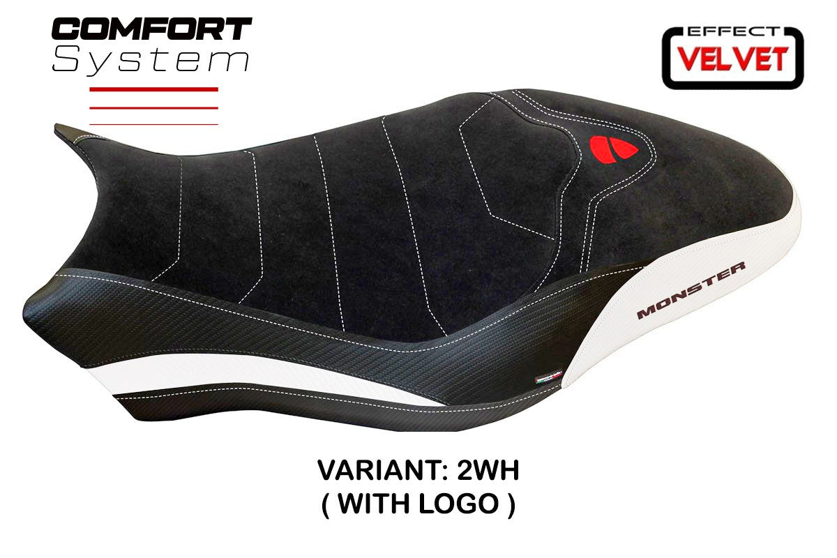 Yhteensopiva istuinpäällinen - Ducati Monster 821 / 1200 2017 - 2020 - mod Ovada 1 Velvet Comfort System