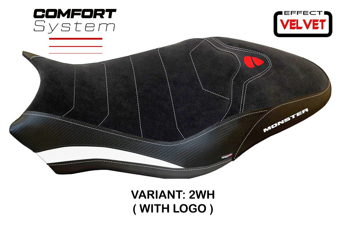 Yhteensopiva istuinpäällinen - Ducati Monster 821 / 1200 2017 - 2020 - mod Ovada 2 Velvet Comfort System