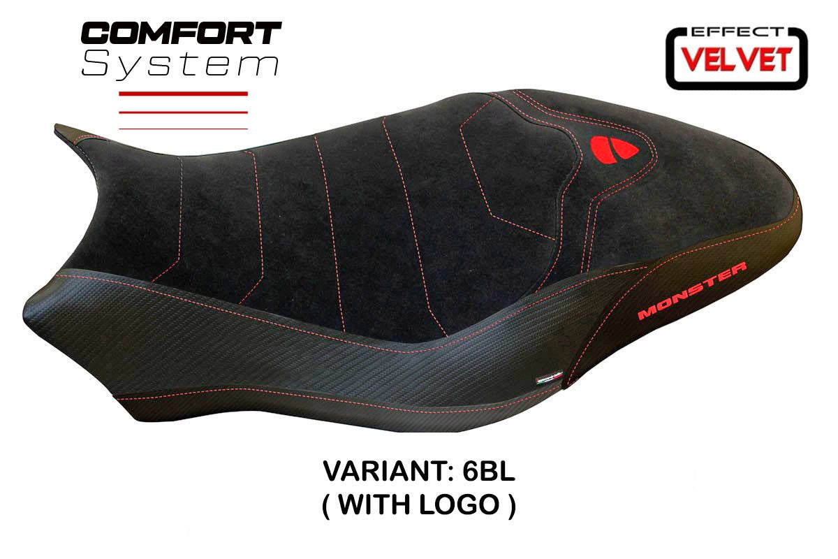 Yhteensopiva istuinpäällinen - Ducati Monster 821 / 1200 2017 - 2020 - mod Ovada 2 Velvet Comfort System