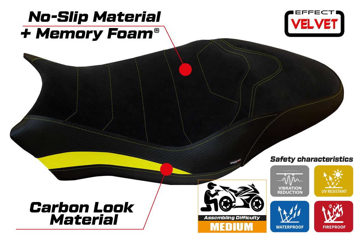 Yhteensopiva istuinpäällinen - Ducati Monster 821 / 1200 2017 - 2020 - mod Ovada 2 Velvet Comfort System