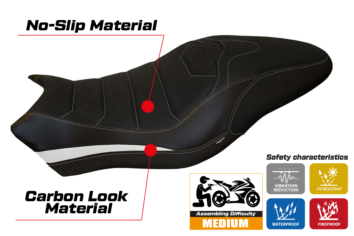 Yhteensopiva istuinpäällinen - Ducati Monster 821 / 1200 2017 - 2020 - mod Piombino 2 Ultragrip