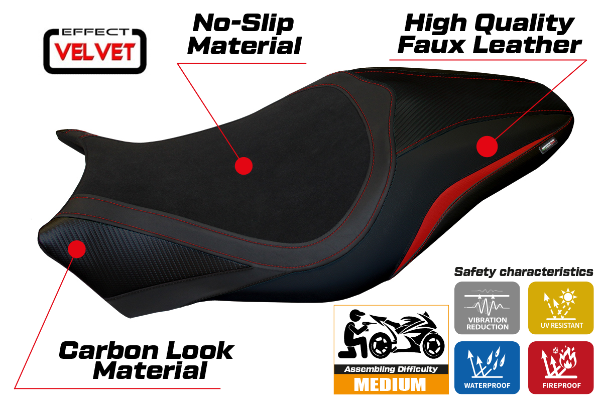 Yhteensopiva istuinpäällinen - Ducati Monster 821 / 1200 2017 - 2020 - mod Valencia Velvet