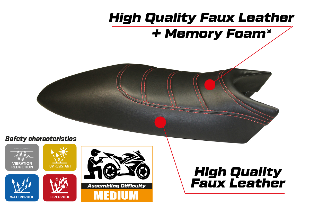 Yhteensopiva istuinpäällinen - Ducati Monster 1994-2007 - mod Total Black Comfort System