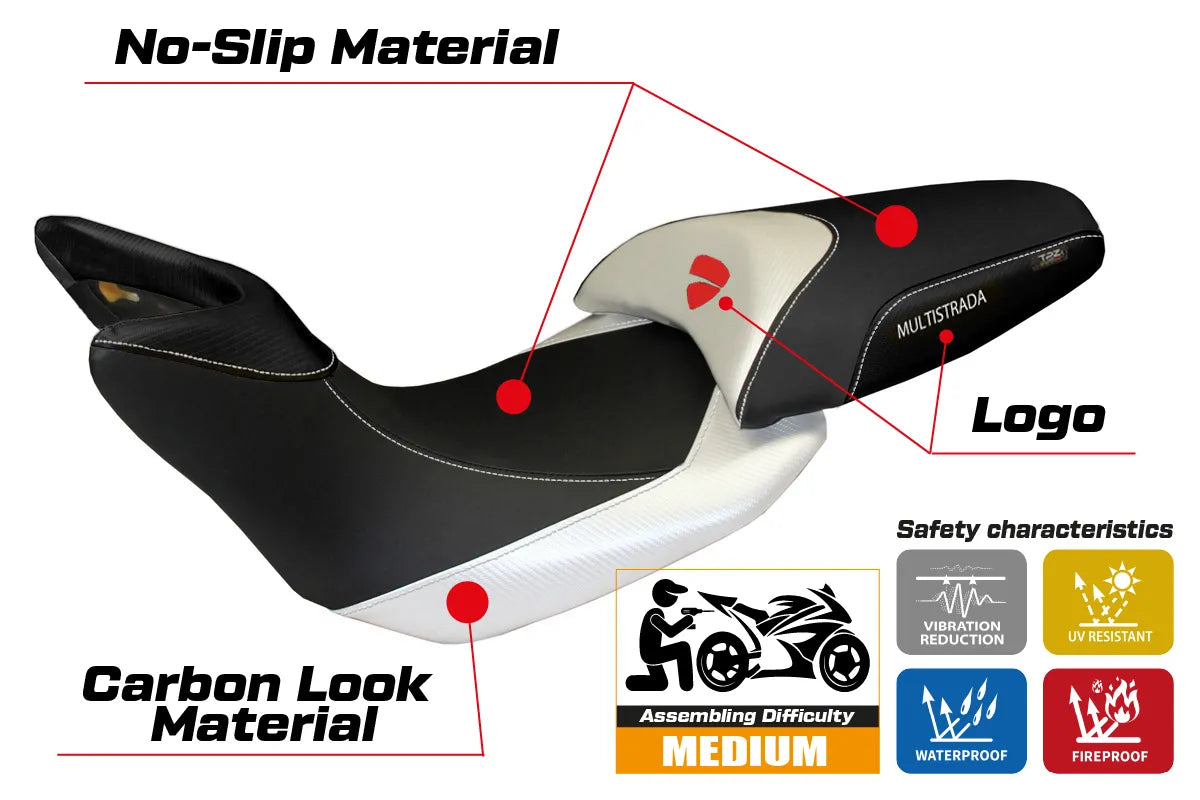 Yhteensopiva istuinpäällinen - Ducati Multistrada 1200 2010-2011 - mod Noto 3