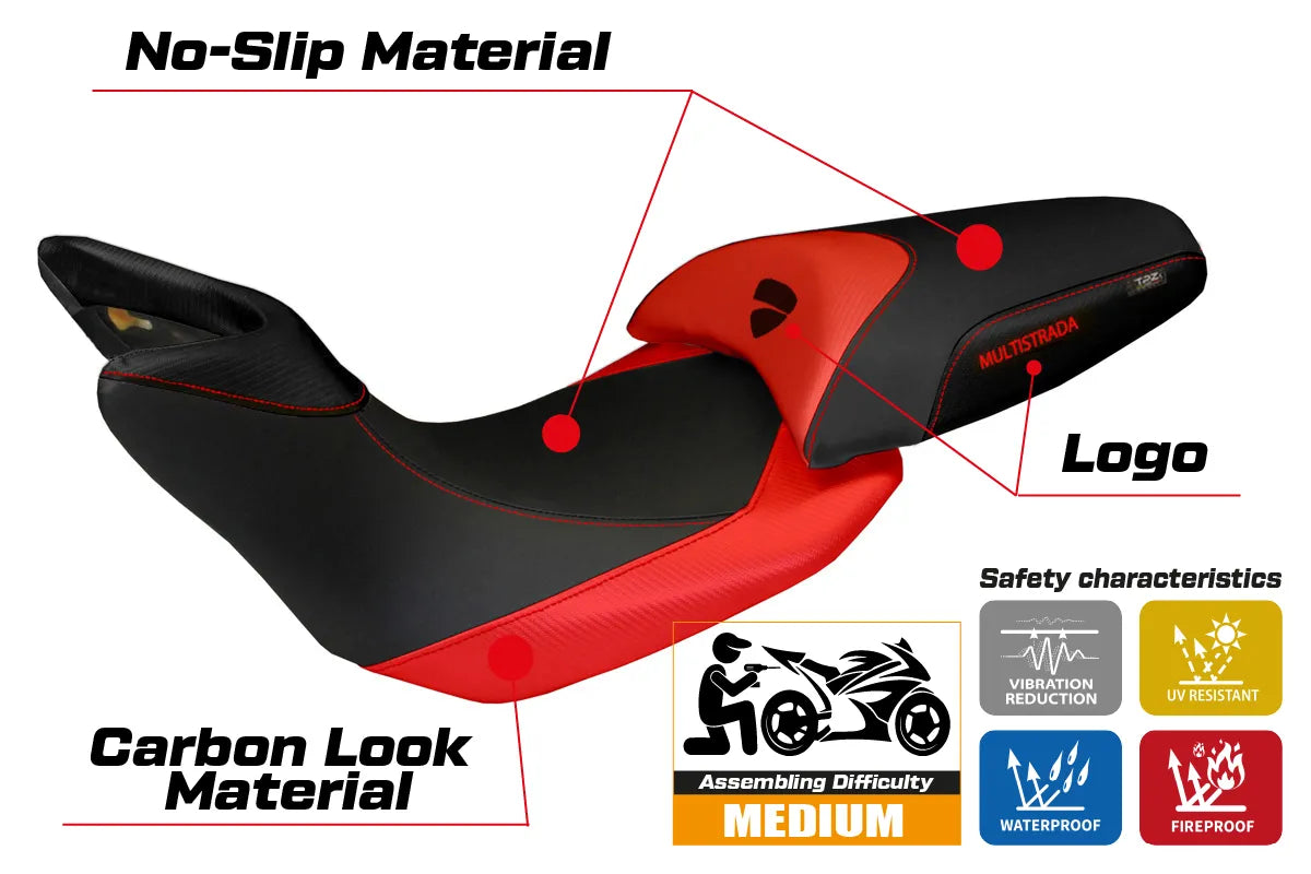 Yhteensopiva istuinpäällinen - Ducati Multistrada 1200 2010-2011 - mod Noto 3
