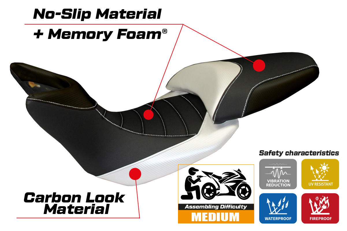 Yhteensopiva istuinpäällinen - Ducati Multistrada 1200 2012-2014 - mod Noto Comfort System