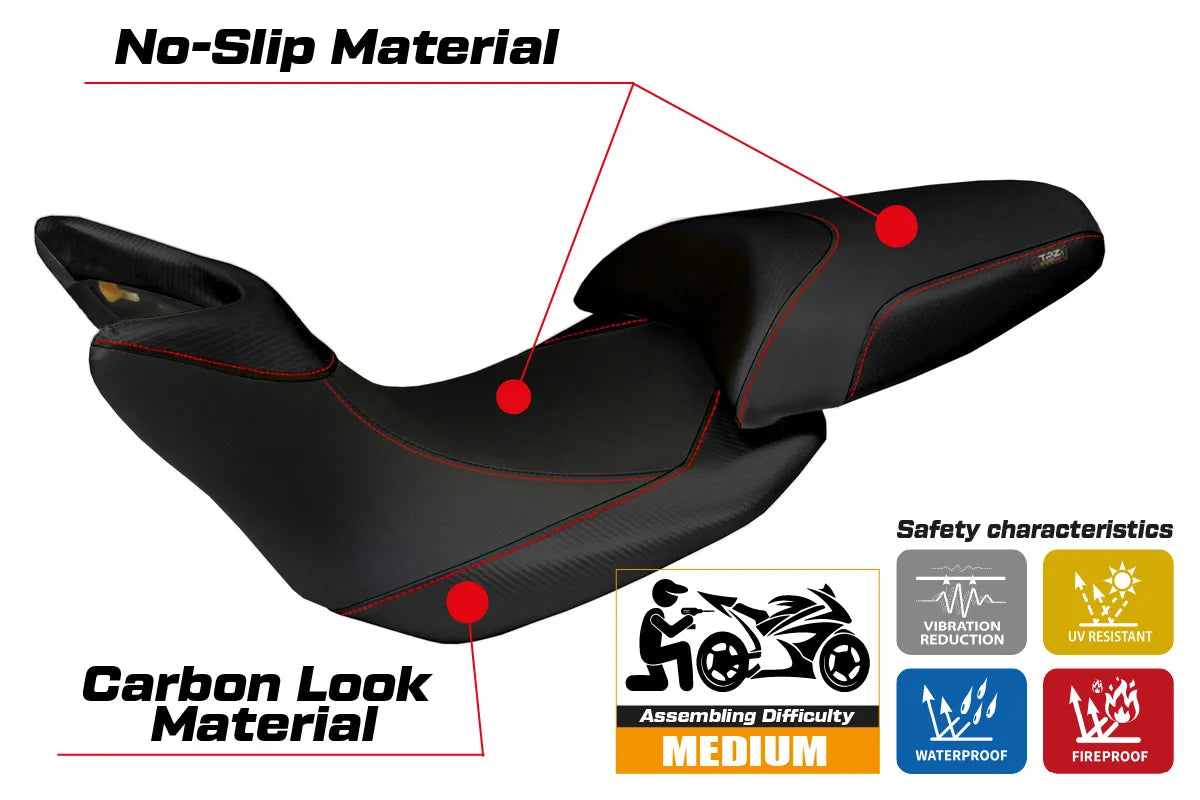 Yhteensopiva istuinpäällinen - Ducati Multistrada 1200 2012-2014 - mod Noto