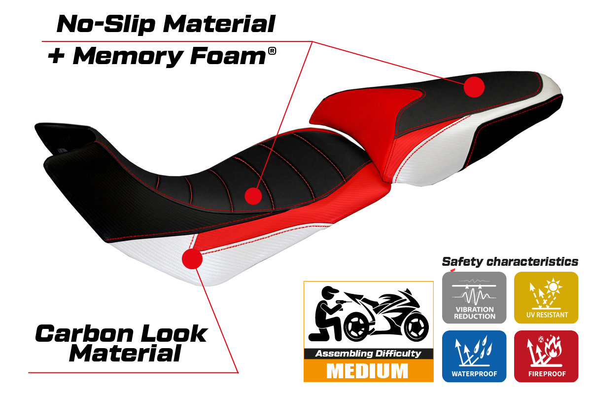 Yhteensopiva istuinpäällinen - Ducati Multistrada 1200 2012-2014 - mod Trinacria Special Color Comfort System