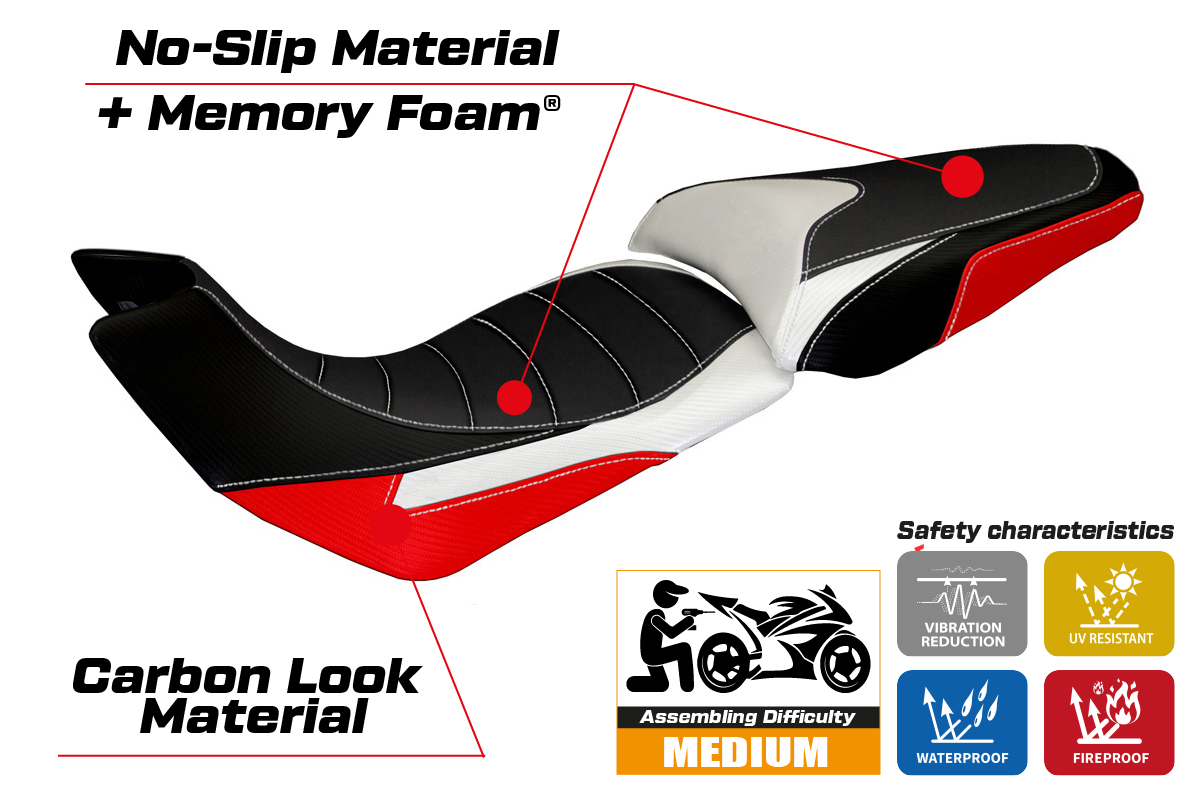 Yhteensopiva istuinpäällinen - Ducati Multistrada 1200 2012-2014 - mod Trinacria Special Color Comfort System