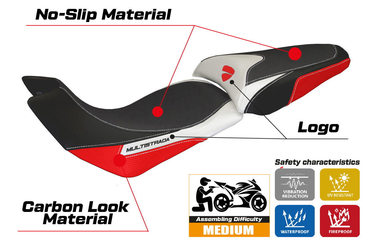 Yhteensopiva istuinpäällinen - Ducati Multistrada 1200 2012-2014 - mod Trinacria Special Color