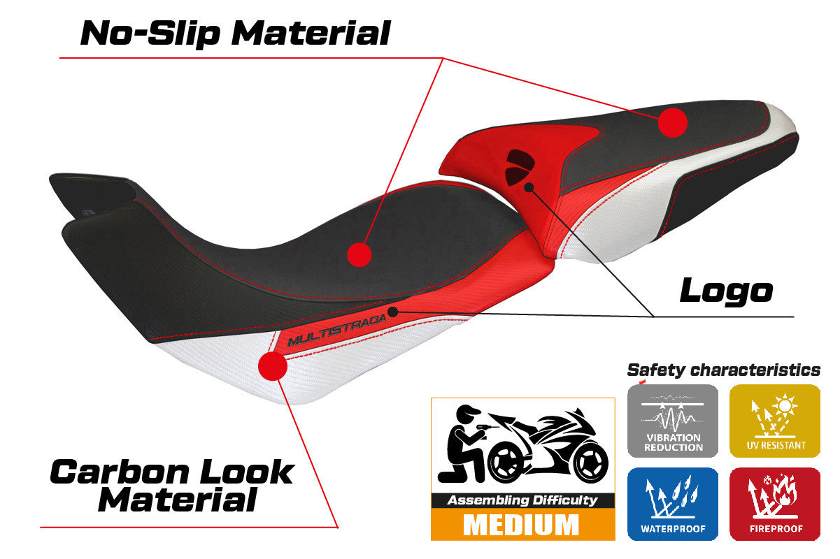 Yhteensopiva istuinpäällinen - Ducati Multistrada 1200 2012-2014 - mod Trinacria Special Color