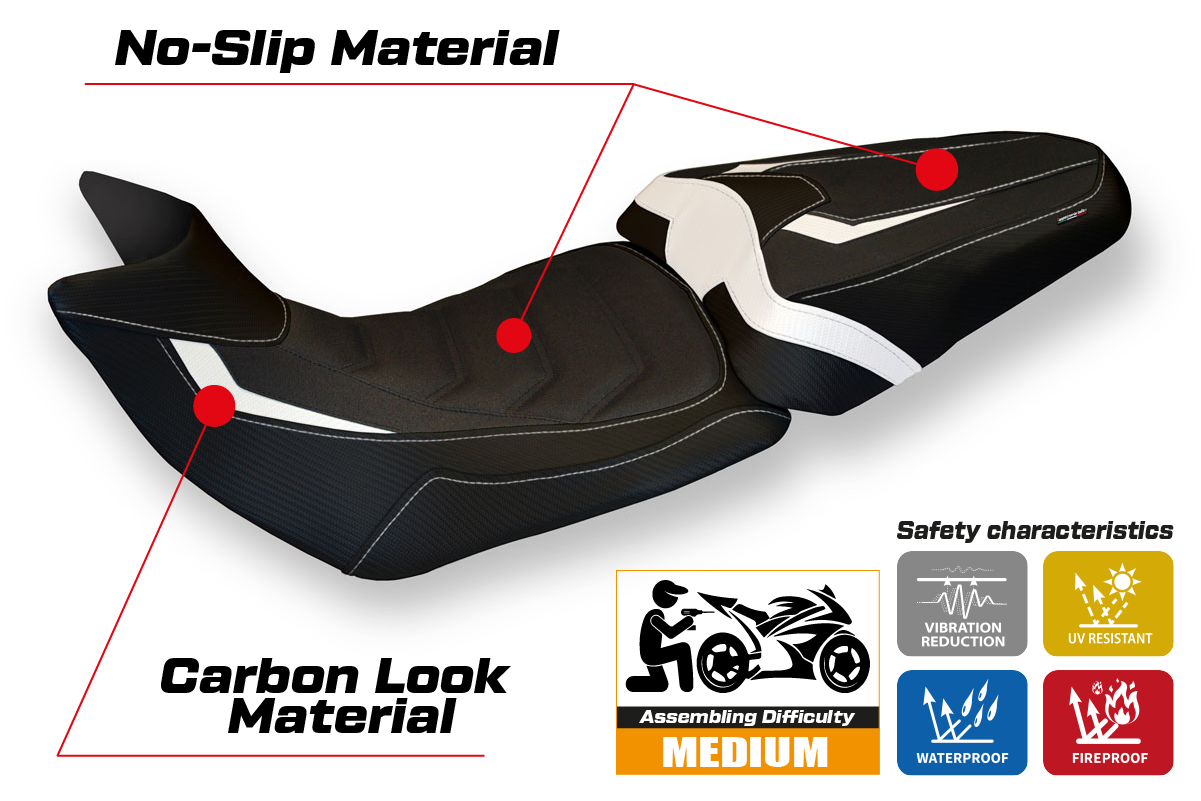 Yhteensopiva istuinpäällinen - Ducati Multistrada 1200 / 1260 2015 - 2020 - Bobbio 2 Ultragrip -modifikaatio