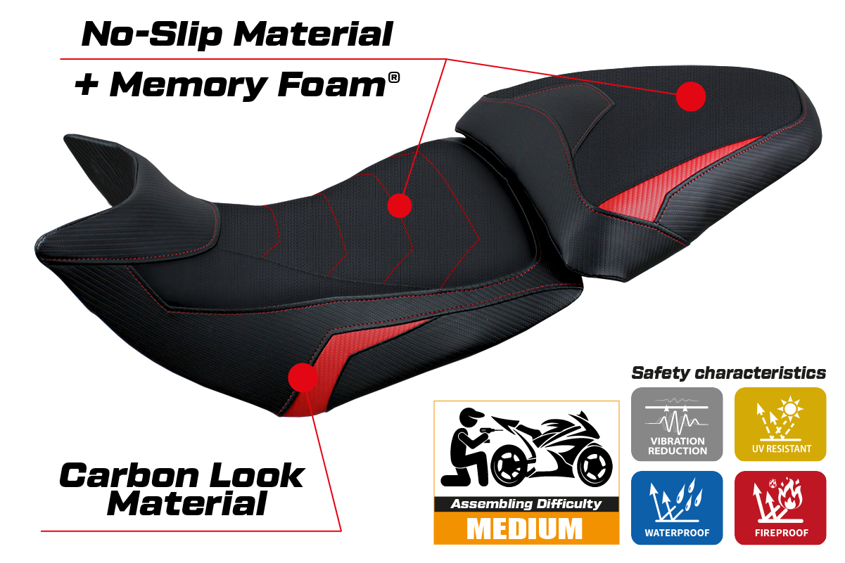 Yhteensopiva istuinpäällinen - Ducati Multistrada 1200 / 1260 2015 - 2020 - mod Jazan Comfort System