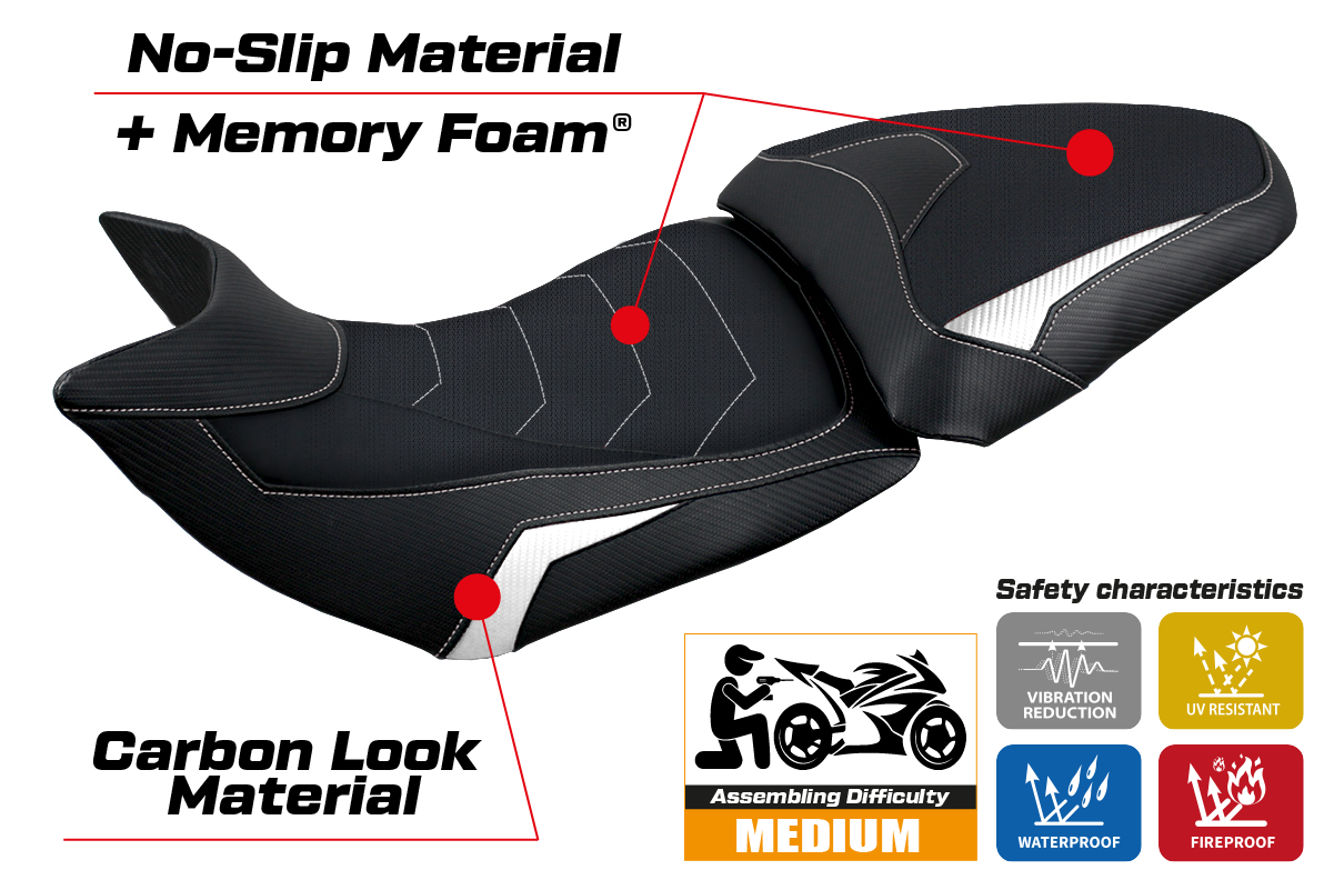 Yhteensopiva istuinpäällinen - Ducati Multistrada 1200 / 1260 2015 - 2020 - mod Jazan Comfort System