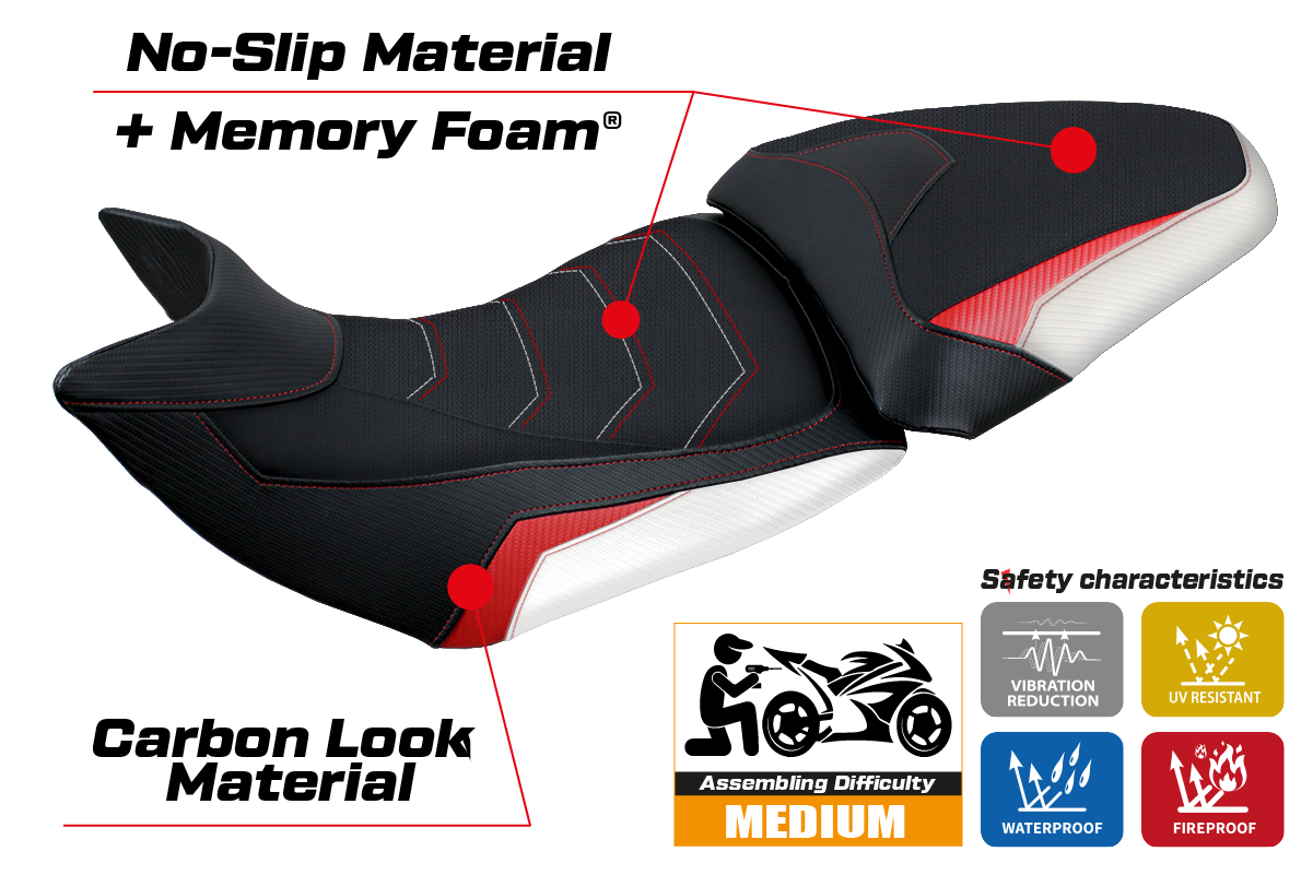 Yhteensopiva istuinpäällinen - Ducati Multistrada 1200 / 1260 2015 - 2020 - mod Jazan Comfort System