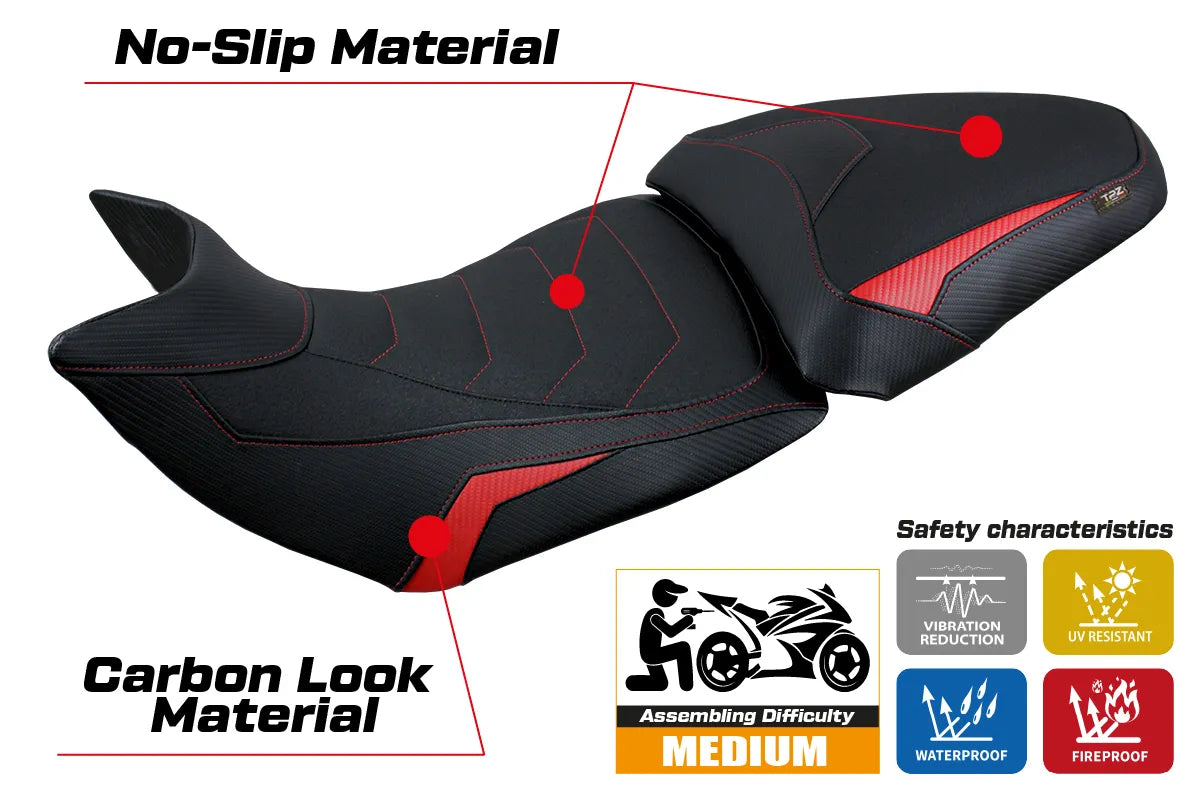 Yhteensopiva istuinpäällinen - Ducati Multistrada 1200 / 1260 2015 - 2020 - mod Jazan Ultragrip