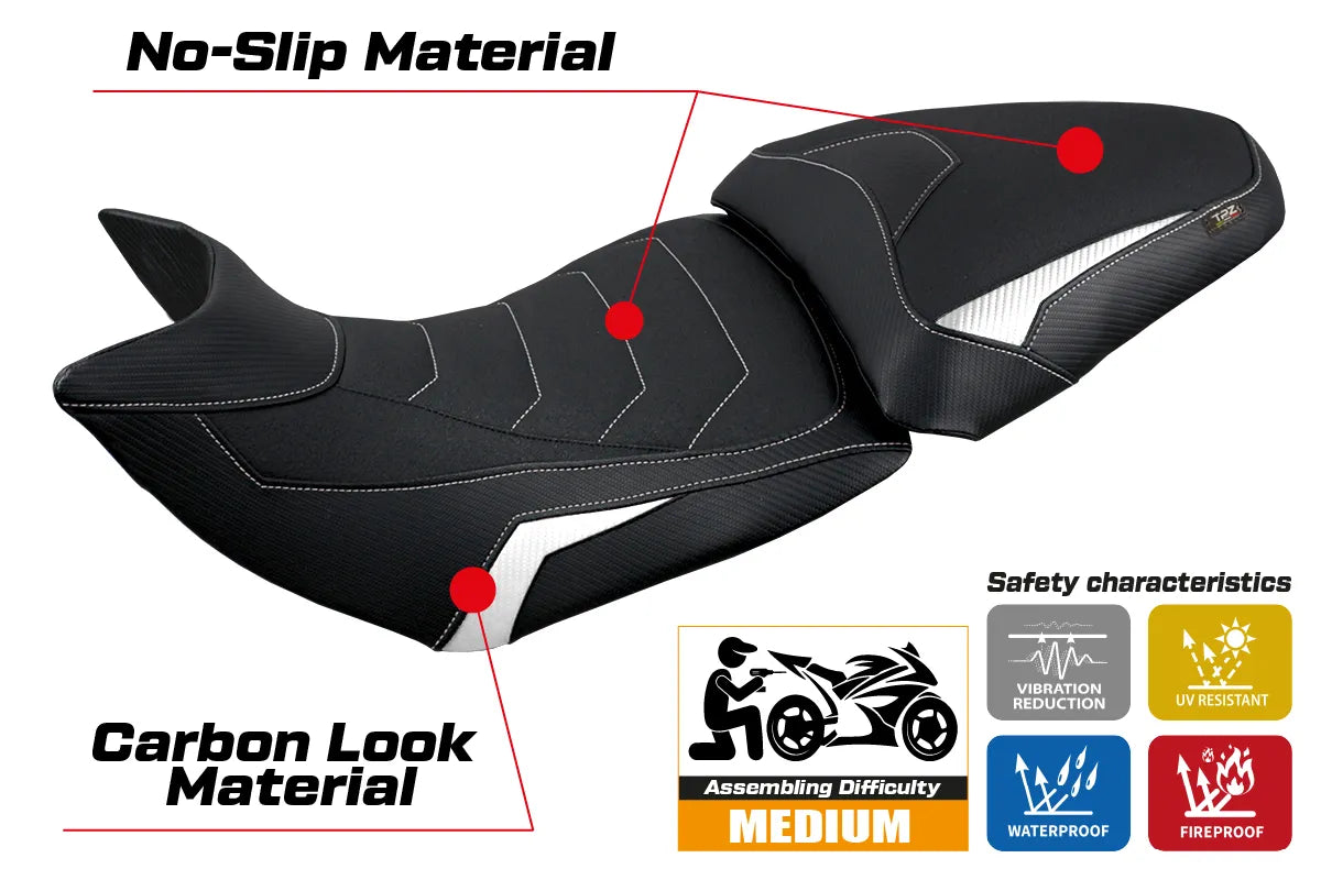 Yhteensopiva istuinpäällinen - Ducati Multistrada 1200 / 1260 2015 - 2020 - mod Jazan Ultragrip
