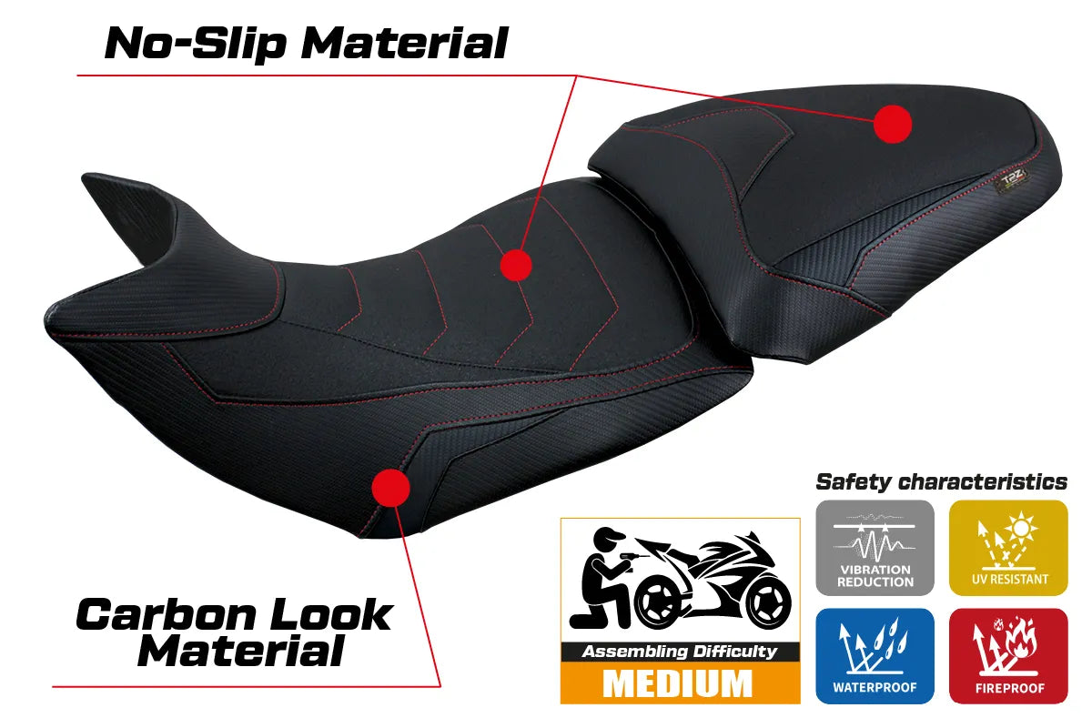 Yhteensopiva istuinpäällinen - Ducati Multistrada 1200 / 1260 2015 - 2020 - mod Jazan Ultragrip