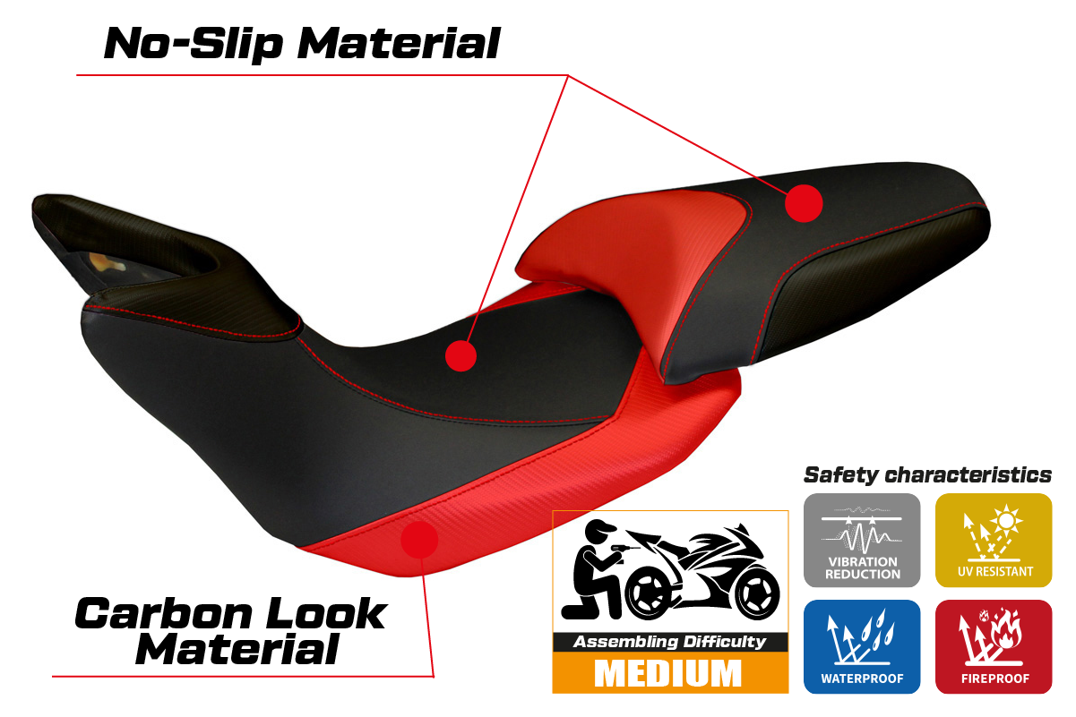 Yhteensopiva istuinpäällinen - Ducati Multistrada 1200 / 1260 2015 - 2020 - Noto-malli