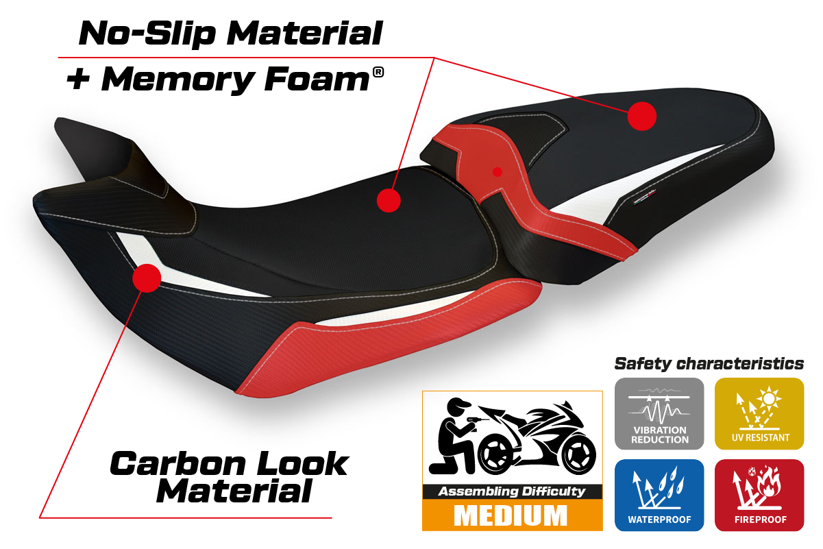 Yhteensopiva istuinpäällinen - Ducati Multistrada 1200 / 1260 2015 - 2020 - mod Patna Special Color Comfort System