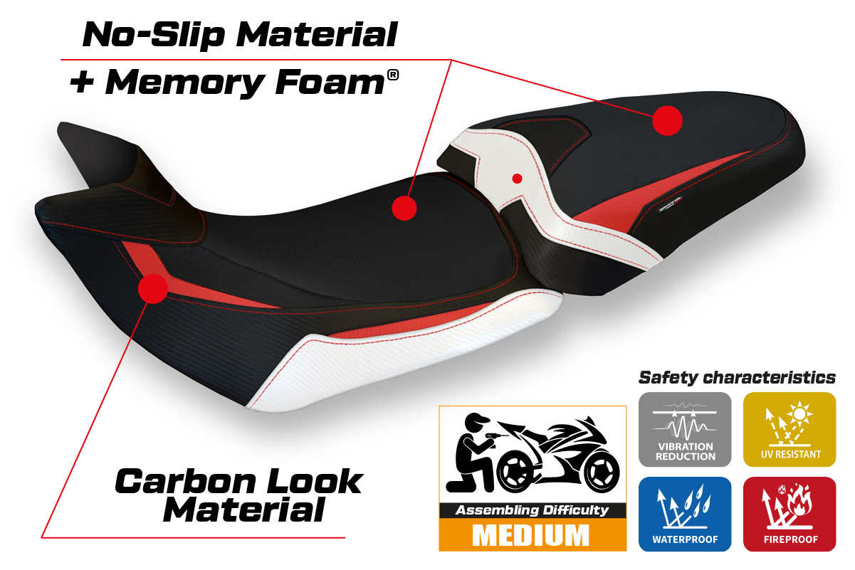 Yhteensopiva istuinpäällinen - Ducati Multistrada 1200 / 1260 2015 - 2020 - mod Patna Special Color Comfort System