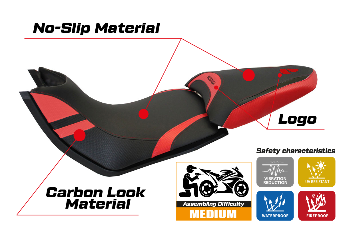 Yhteensopiva istuinpäällinen - Ducati Multistrada 1200 / 1260 2015 - 2020 - mod Peppe 15