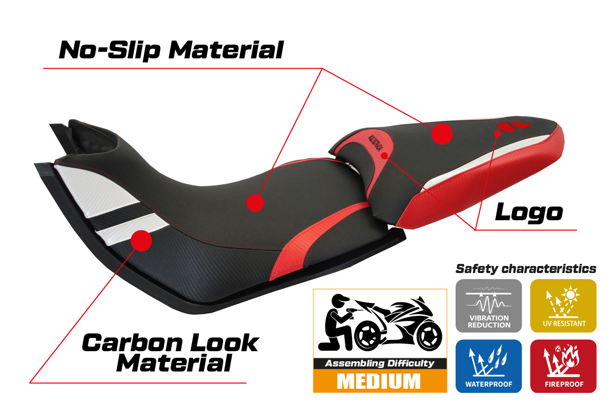 Yhteensopiva istuinpäällinen - Ducati Multistrada 1200 / 1260 2015 - 2020 - mod Peppe 15