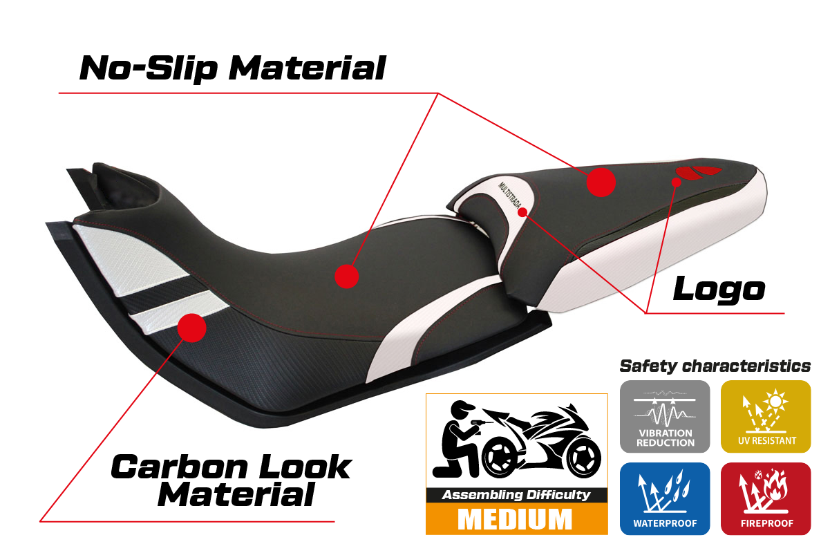 Yhteensopiva istuinpäällinen - Ducati Multistrada 1200 / 1260 2015 - 2020 - mod Peppe 15