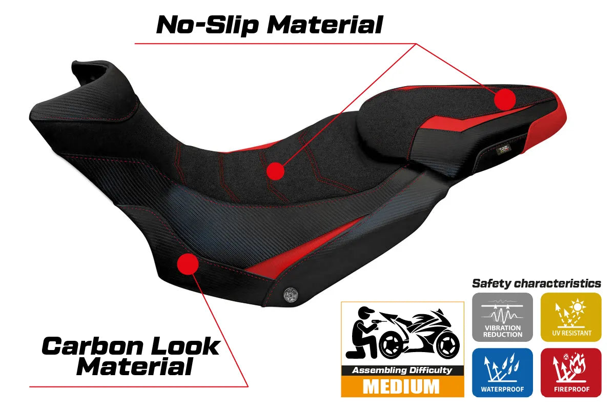 Istuinpäällinen yhteensopiva - Ducati Multistrada 1200 / 1260 Enduro 2016 - 2021 - mod Lux ??2 Ultragrip