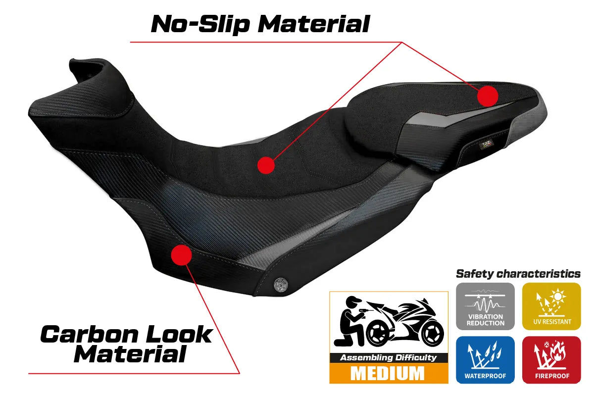 Istuinpäällinen yhteensopiva - Ducati Multistrada 1200 / 1260 Enduro 2016 - 2021 - mod Lux ??2 Ultragrip