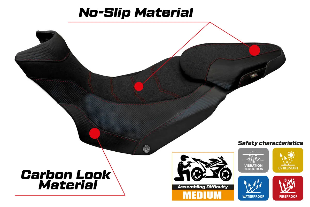 Istuinpäällinen yhteensopiva - Ducati Multistrada 1200 / 1260 Enduro 2016 - 2021 - mod Lux ??2 Ultragrip