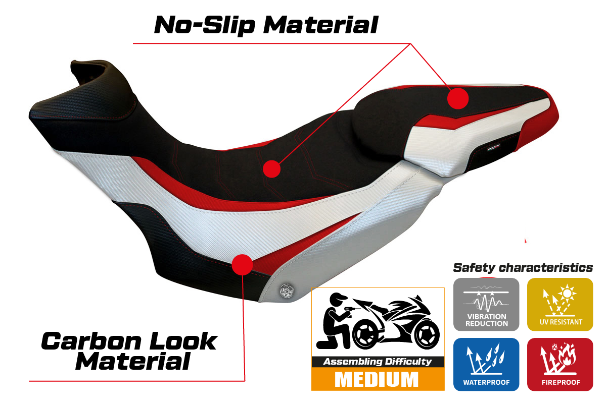Yhteensopiva istuinpäällinen - Ducati Multistrada 1200 / 1260 Enduro 2016 - 2021 - mod Lux ??Special Color Ultragrip