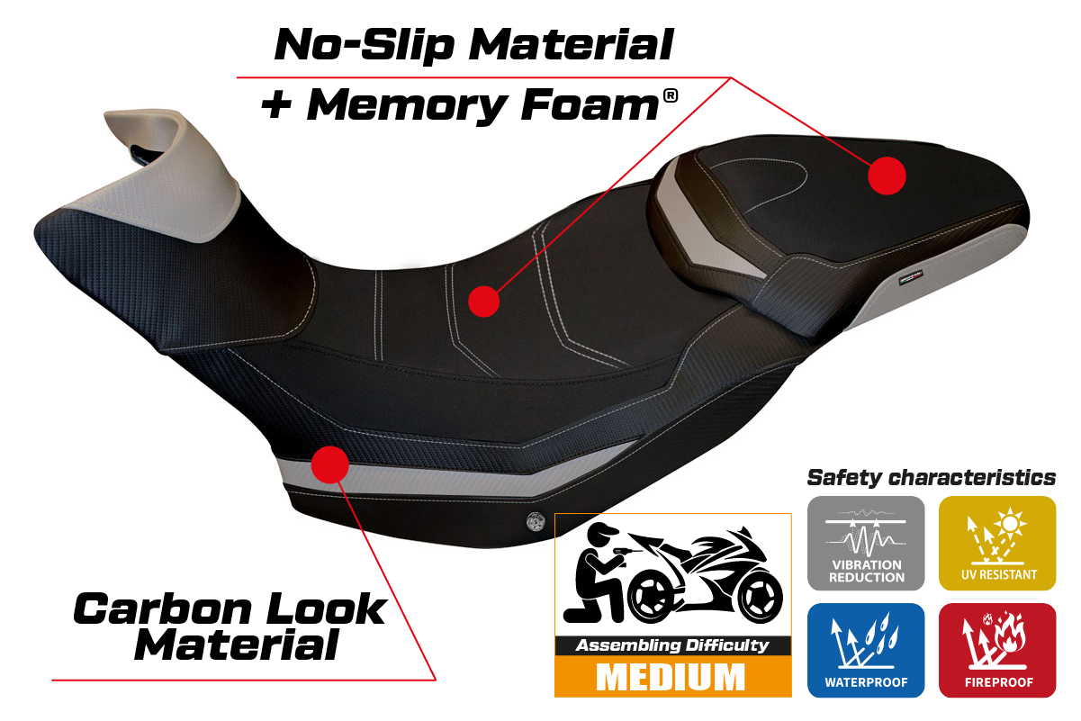 Yhteensopiva istuinpäällinen - Ducati Multistrada 1200 / 1260 Enduro 2016-2021 - mod Sona 1 Comfort System
