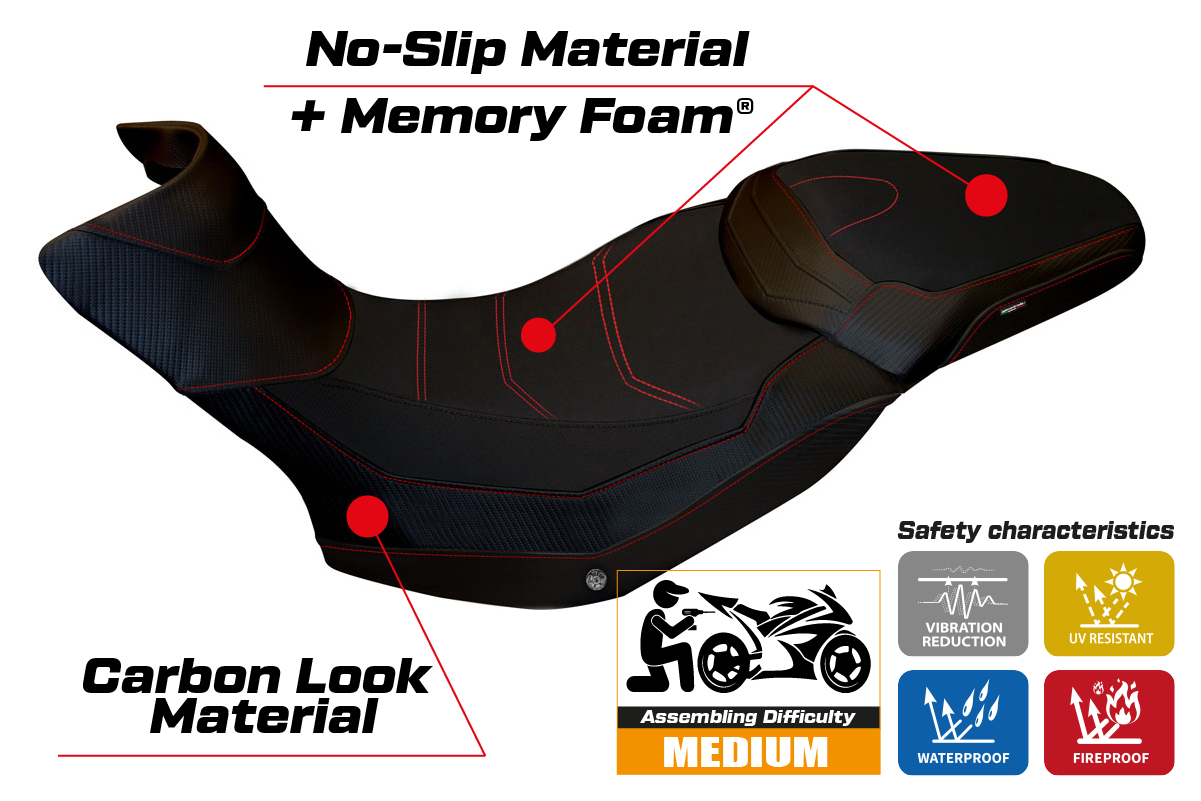Yhteensopiva istuinpäällinen - Ducati Multistrada 1200 / 1260 Enduro 2016-2021 - mod Sona 1 Comfort System
