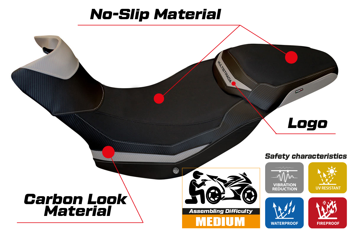 Yhteensopiva istuinpäällinen - Ducati Multistrada 1200 / 1260 ENDURO 2016 - 2021 - Zac 1 -modifikaatio