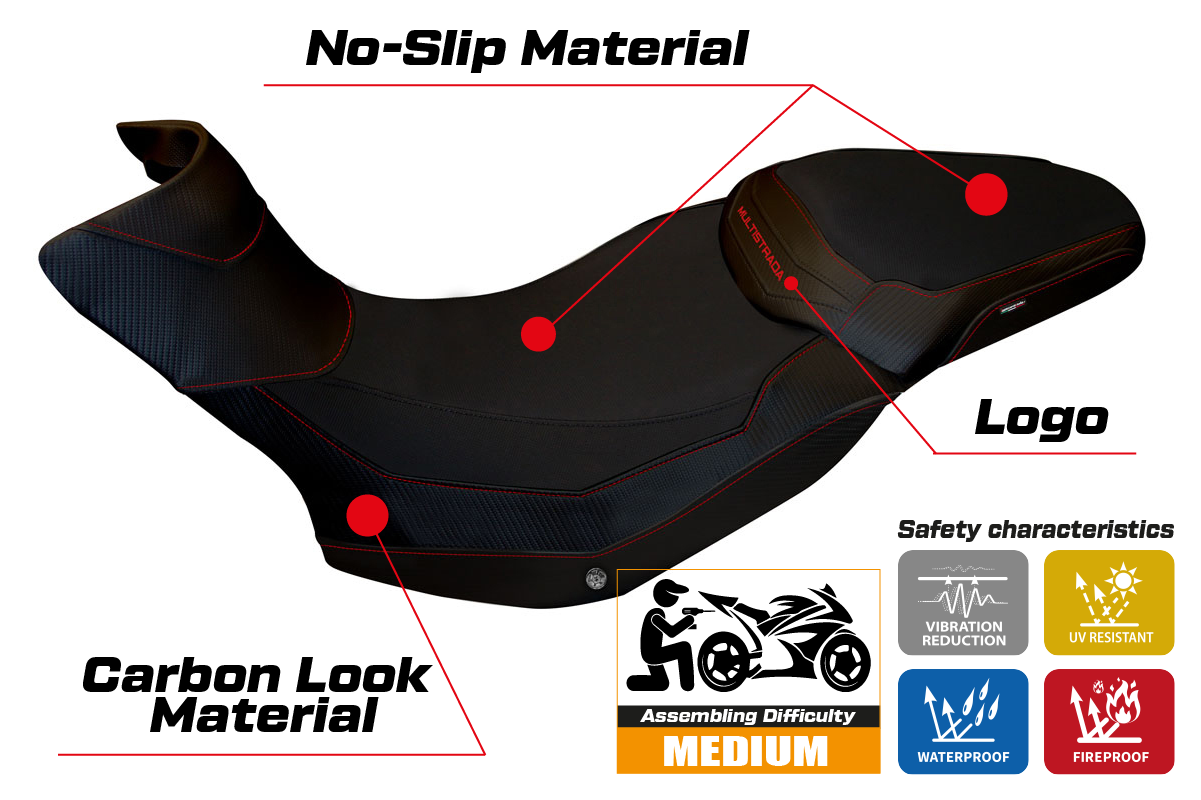 Yhteensopiva istuinpäällinen - Ducati Multistrada 1200 / 1260 ENDURO 2016 - 2021 - Zac 1 -modifikaatio