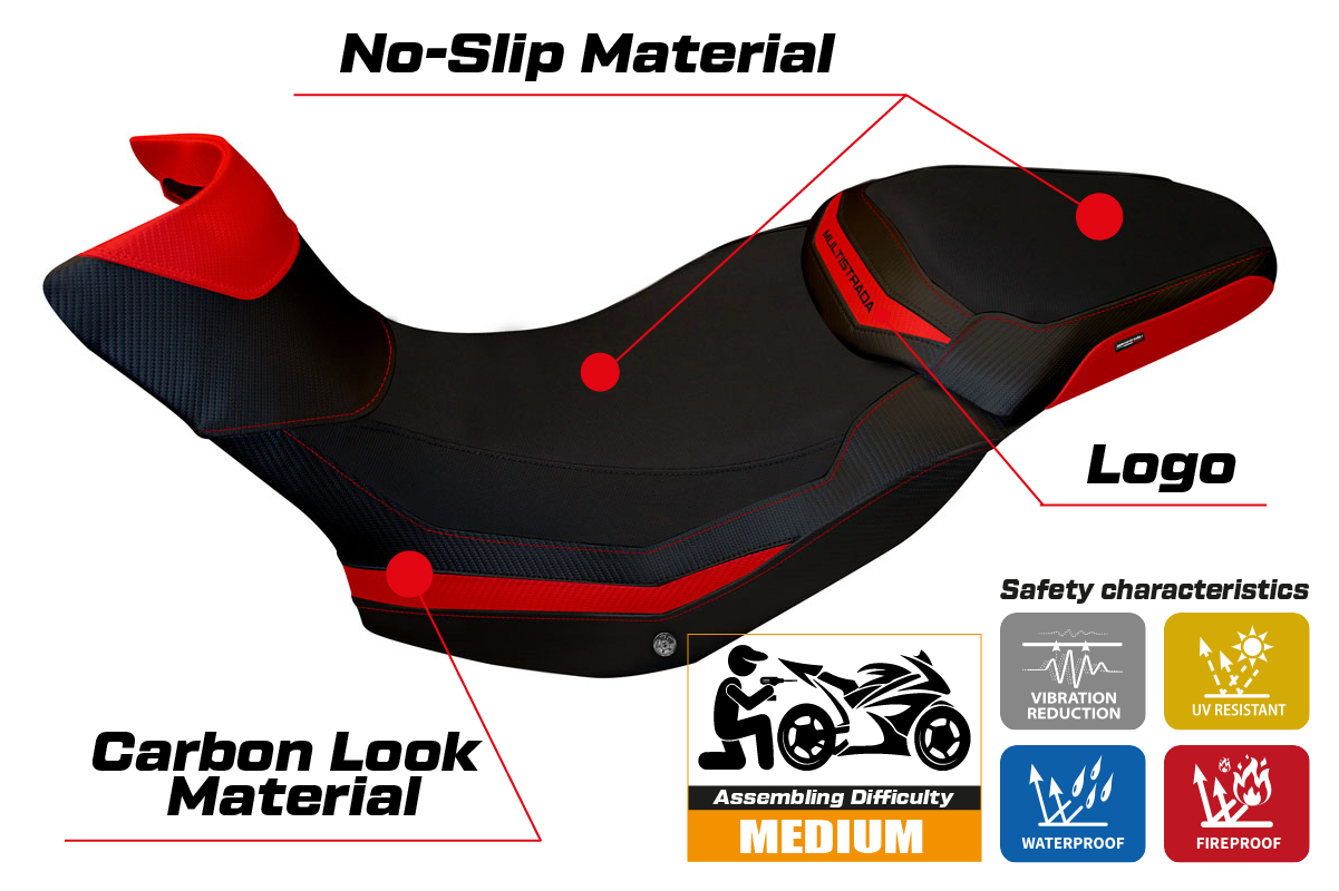 Yhteensopiva istuinpäällinen - Ducati Multistrada 1200 / 1260 ENDURO 2016 - 2021 - Zac 1 -modifikaatio