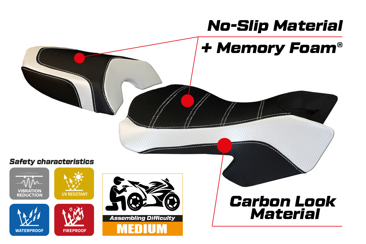 Yhteensopiva istuinpäällinen - Ducati Multistrada 620 / 1000 / 1100 2003 - 2009 - mod Sciacca Color Comfort System