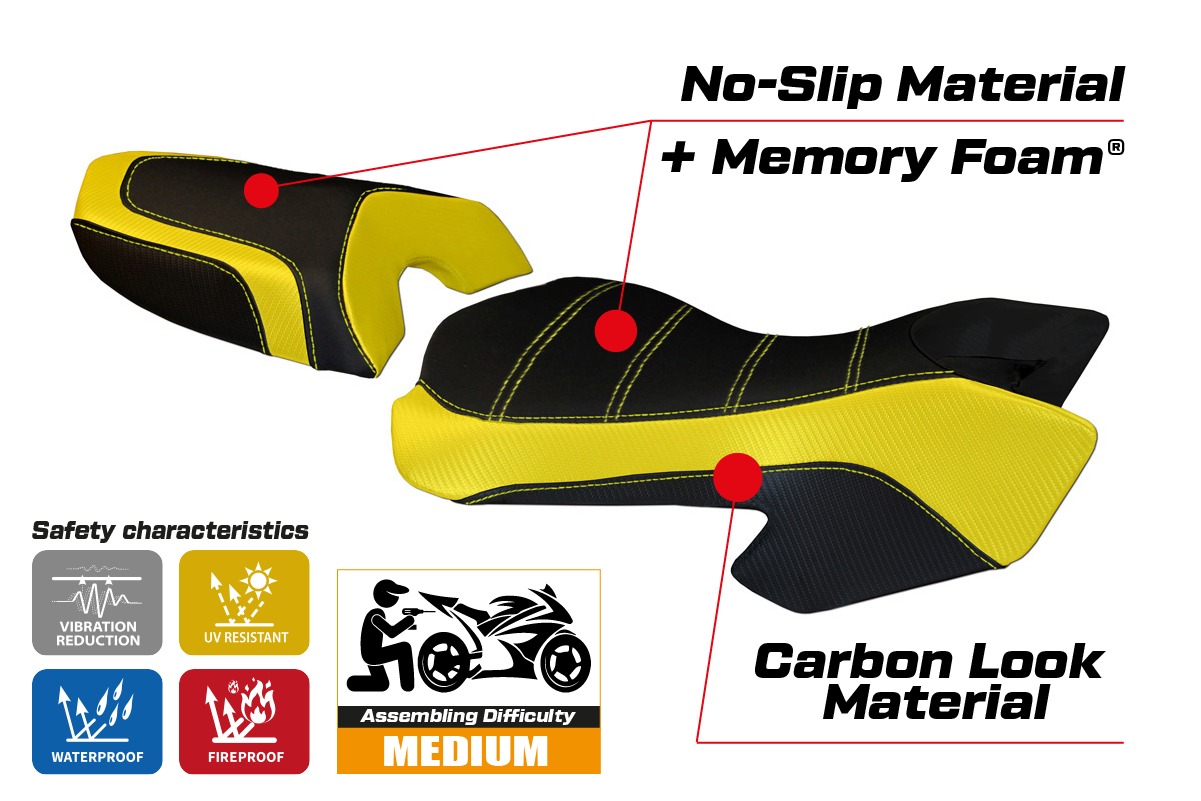 Yhteensopiva istuinpäällinen - Ducati Multistrada 620 / 1000 / 1100 2003 - 2009 - mod Sciacca Color Comfort System