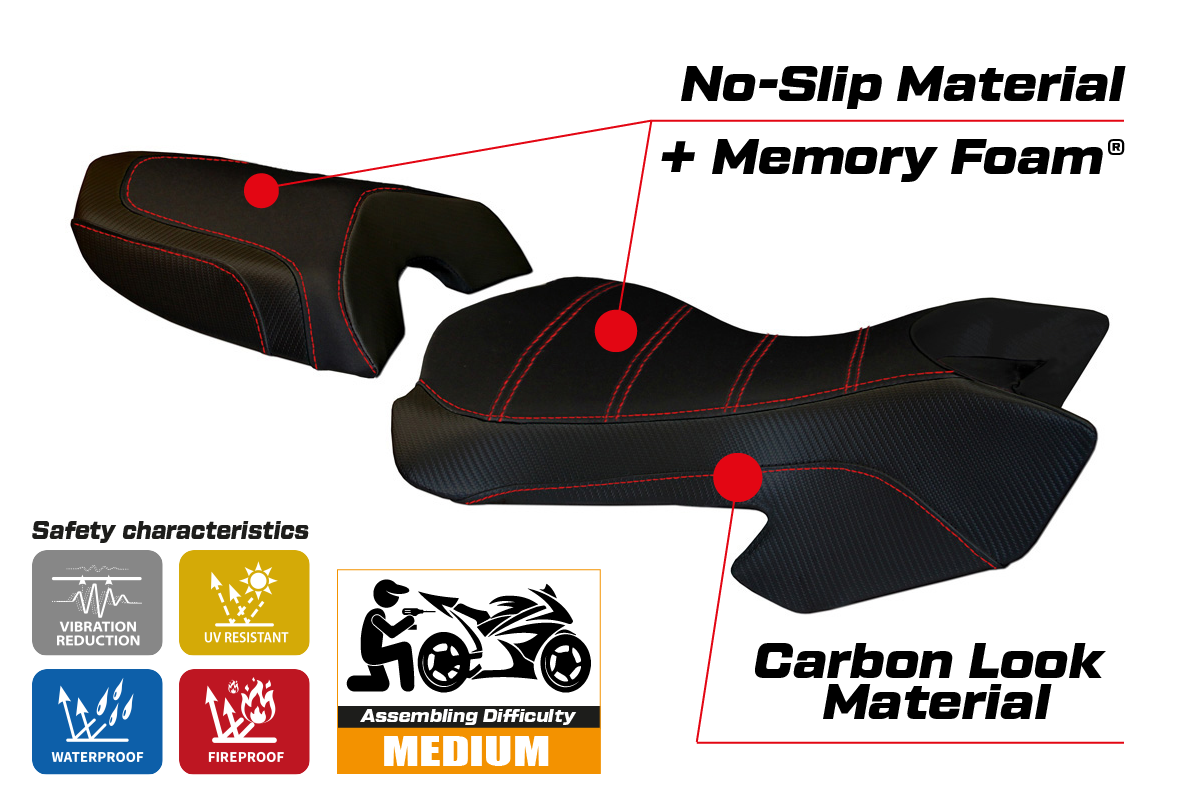 Yhteensopiva istuinpäällinen - Ducati Multistrada 620 / 1000 / 1100 2003 - 2009 - mod Sciacca Color Comfort System