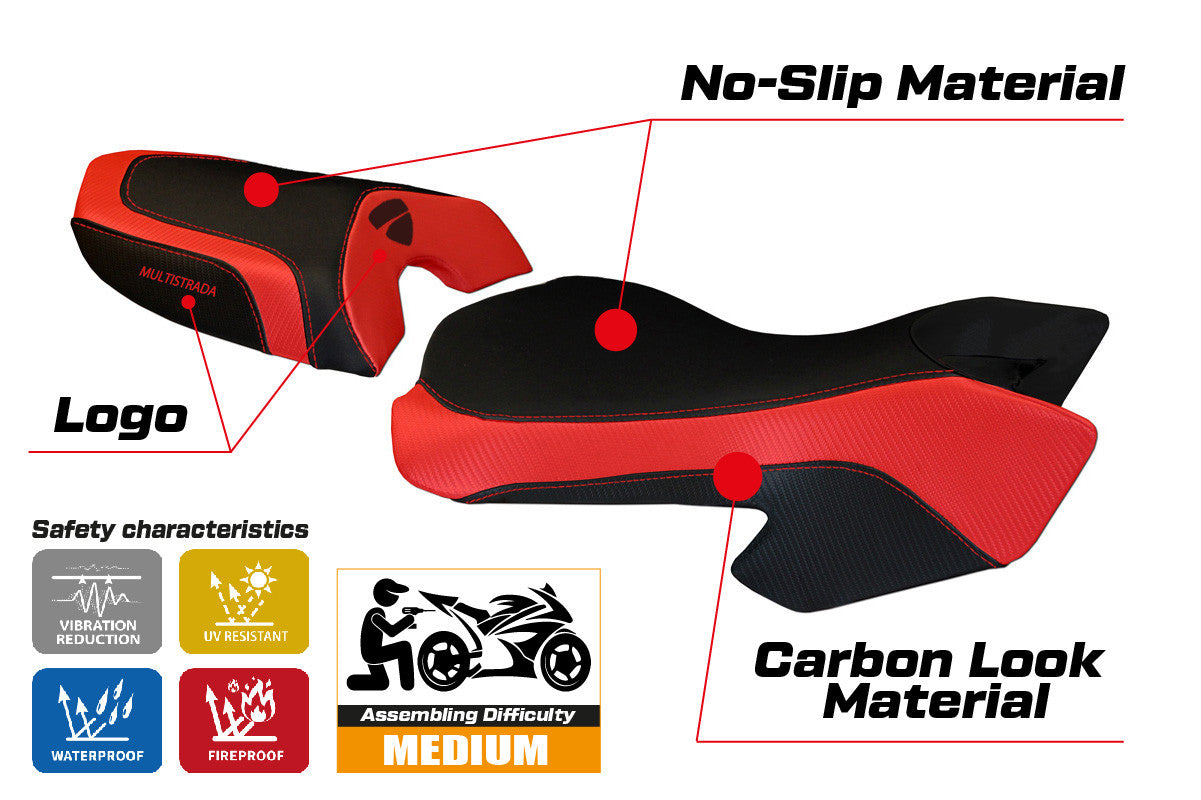 Istuinpäällinen yhteensopiva - Ducati Multistrada 620 / 1000 / 1100 2003 - 2009 - mod Sciacca Color