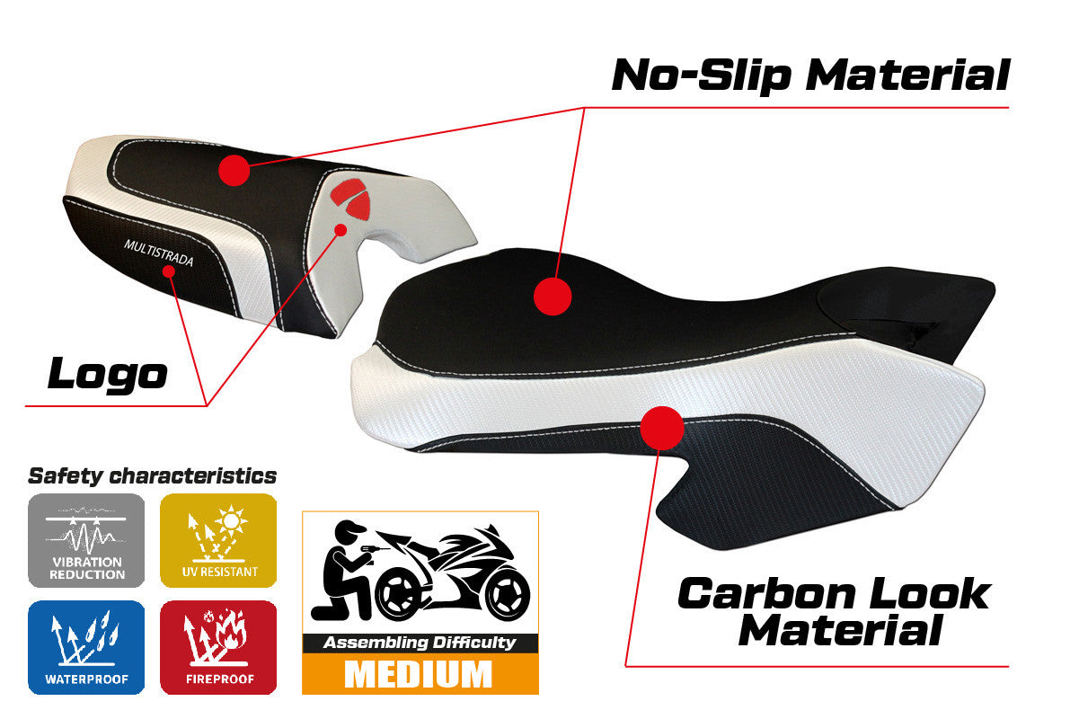 Istuinpäällinen yhteensopiva - Ducati Multistrada 620 / 1000 / 1100 2003 - 2009 - mod Sciacca Color